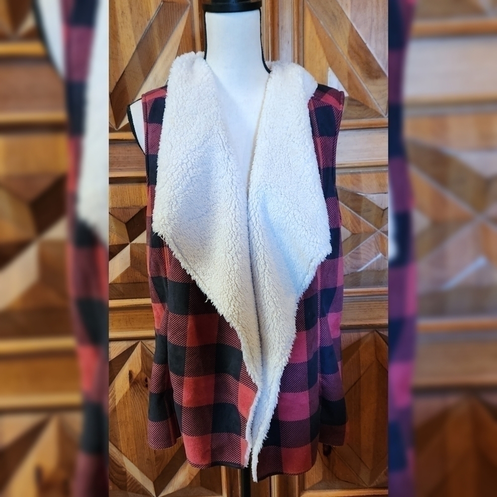 Bit & Bridle Plaid Vest Sz Xl